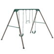 Lifetime Kid's Metal Swing Set with 2 Belt Swings and Trapeze Bar - 9 feet (91137)