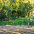Lifetime Kid's Metal Swing Set with 2 Belt Swings and Trapeze Bar - 9 feet (91137)