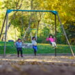 Lifetime Kid's Metal Swing Set with 2 Belt Swings and Trapeze Bar - 9 feet (91137)