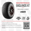 Mastertrack Badlands AT All Terrain LT265/75R16 10 Ply E 123S SUV Light Truck Tire 265/75/16(Tire Only) Mastertrack Badlands AT All Terrain LT265/75R16 10 Ply E 123S SUV Light Truck Tire 265/75/16(Tire Only)