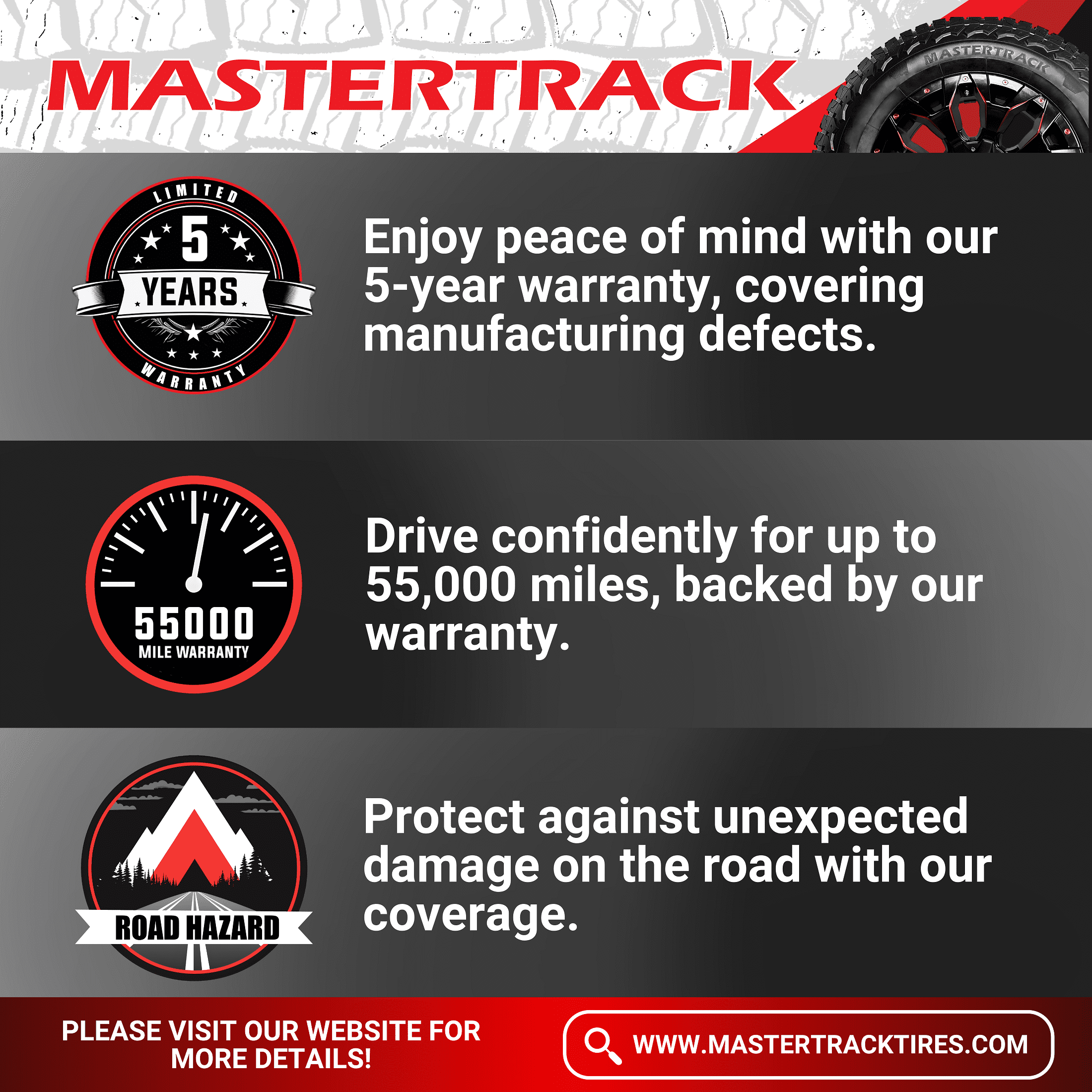 Mastertrack M-TRAC HT Highway Terrain 265/65R18 265/65 R18 114H SUV Tires (No Wheels) Mastertrack M-TRAC HT Highway Terrain 265/65R18 265/65 R18 114H SUV Tires (No Wheels)