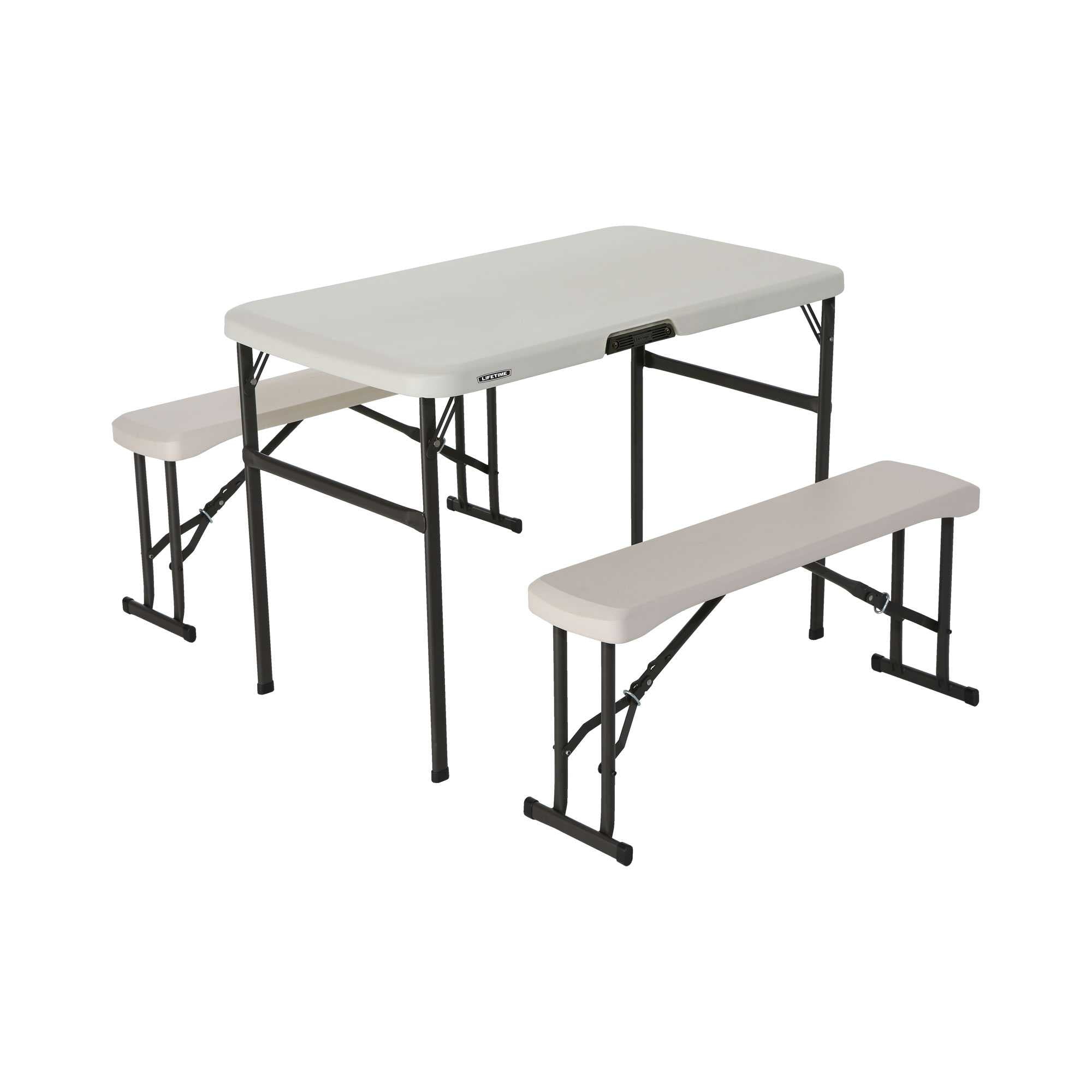 Lifetime Folding Polyethylene Picnic Table with Benches, 80373 Lifetime Folding Polyethylene Picnic Table with Benches, 80373
