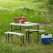 Lifetime Folding Polyethylene Picnic Table with Benches, 80373 Lifetime Folding Polyethylene Picnic Table with Benches, 80373