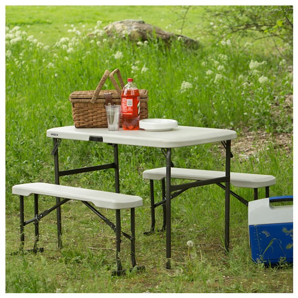 Lifetime Folding Polyethylene Picnic Table with Benches, 80373 Lifetime Folding Polyethylene Picnic Table with Benches, 80373