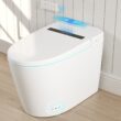 DeerValley Vertex White (No Auto Open/Close) Touchless Flush Elongated Standard Height Smart Soft Close 1-piece Bidet 12-in Rough-In 1.28 GPF