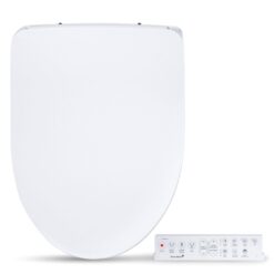 SmartBidet Plastic White Slow Close Feature Heated Bidet Function Toilet Seat