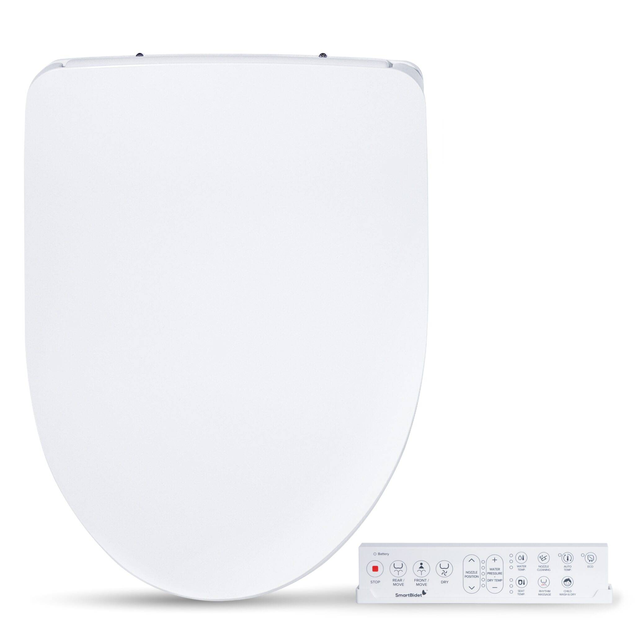 SmartBidet Plastic White Slow Close Feature Heated Bidet Function Toilet Seat SmartBidet Plastic White Slow Close Feature Heated Bidet Function Toilet Seat