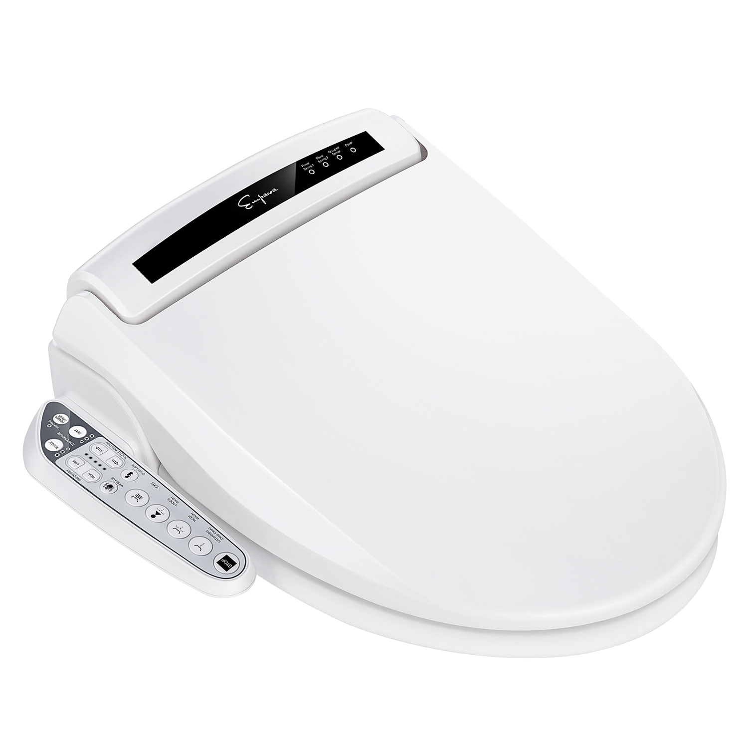 Empava Contemporary Plastic White Elongated Slow Close Feature Heated Bidet Function Toilet Seat Empava Contemporary Plastic White Elongated Slow Close Feature Heated Bidet Function Toilet Seat