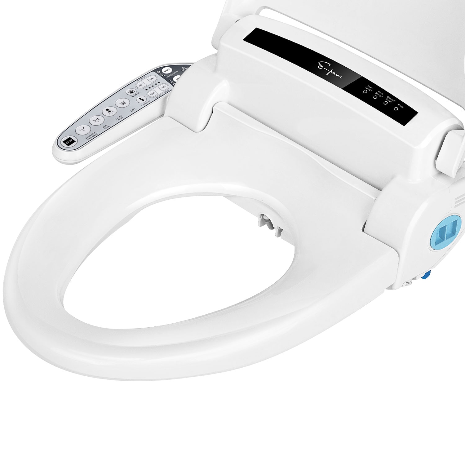 Empava Contemporary Plastic White Elongated Slow Close Feature Heated Bidet Function Toilet Seat Empava Contemporary Plastic White Elongated Slow Close Feature Heated Bidet Function Toilet Seat