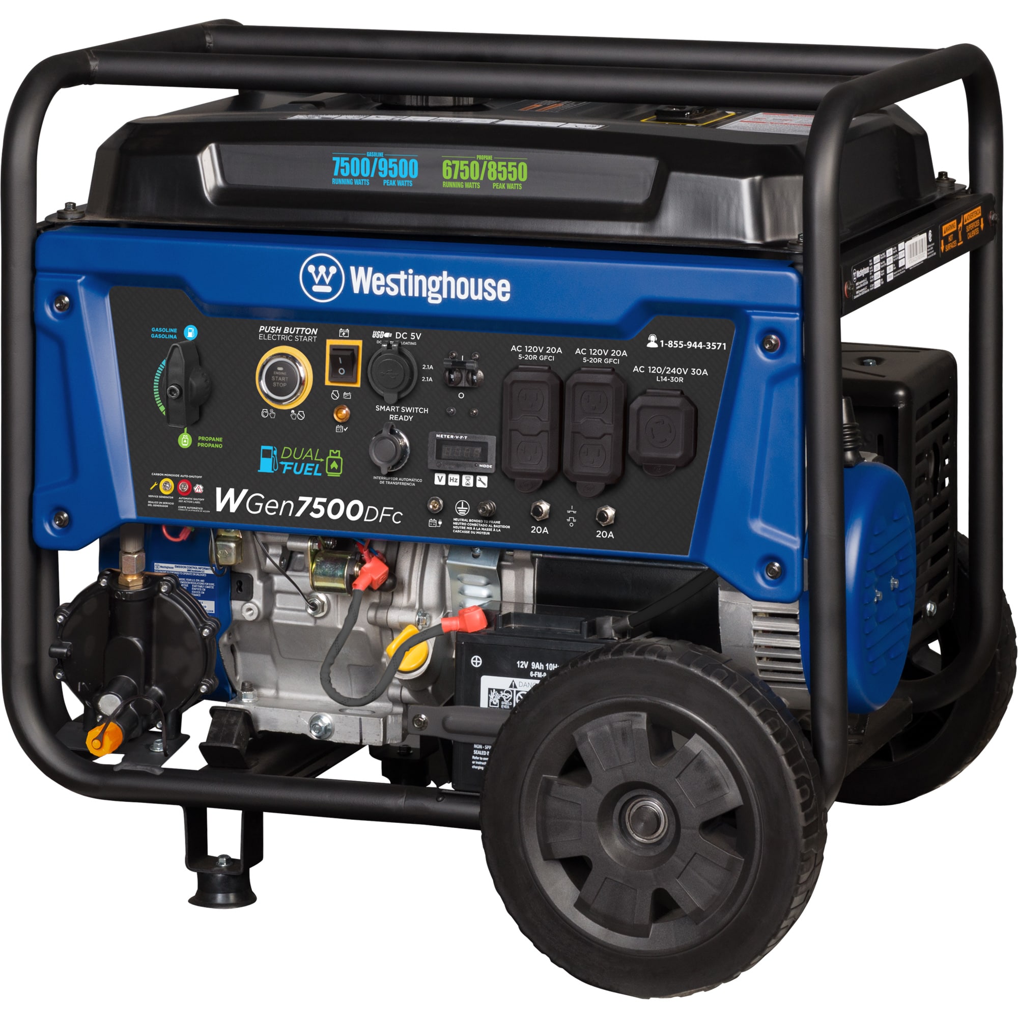 Westinghouse WGen7500DFc Remote Electric Start 9500 / 7500 -Watt Dual fuel Portable Generator Westinghouse WGen7500DFc Remote Electric Start 9500 / 7500 -Watt Dual fuel Portable Generator