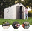 Lifetime Lockable DIY Polyethylene Storage Shed, 71.1 Sq. ft., 8' x 10', Tan & Dark Gray (60371)
