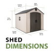 Lifetime Lockable DIY Polyethylene Storage Shed, 71.1 Sq. ft., 8' x 10', Tan & Dark Gray (60371)