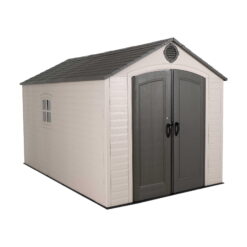Lifetime Lockable Polyethylene Storage Shed, 90 Sq. ft., 8' x 12.5', Tan & Brown (6402)