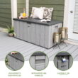 Lifetime New Outdoor Polyethylene Deck Box and Bench 150 Gallon, Gray (60340)
