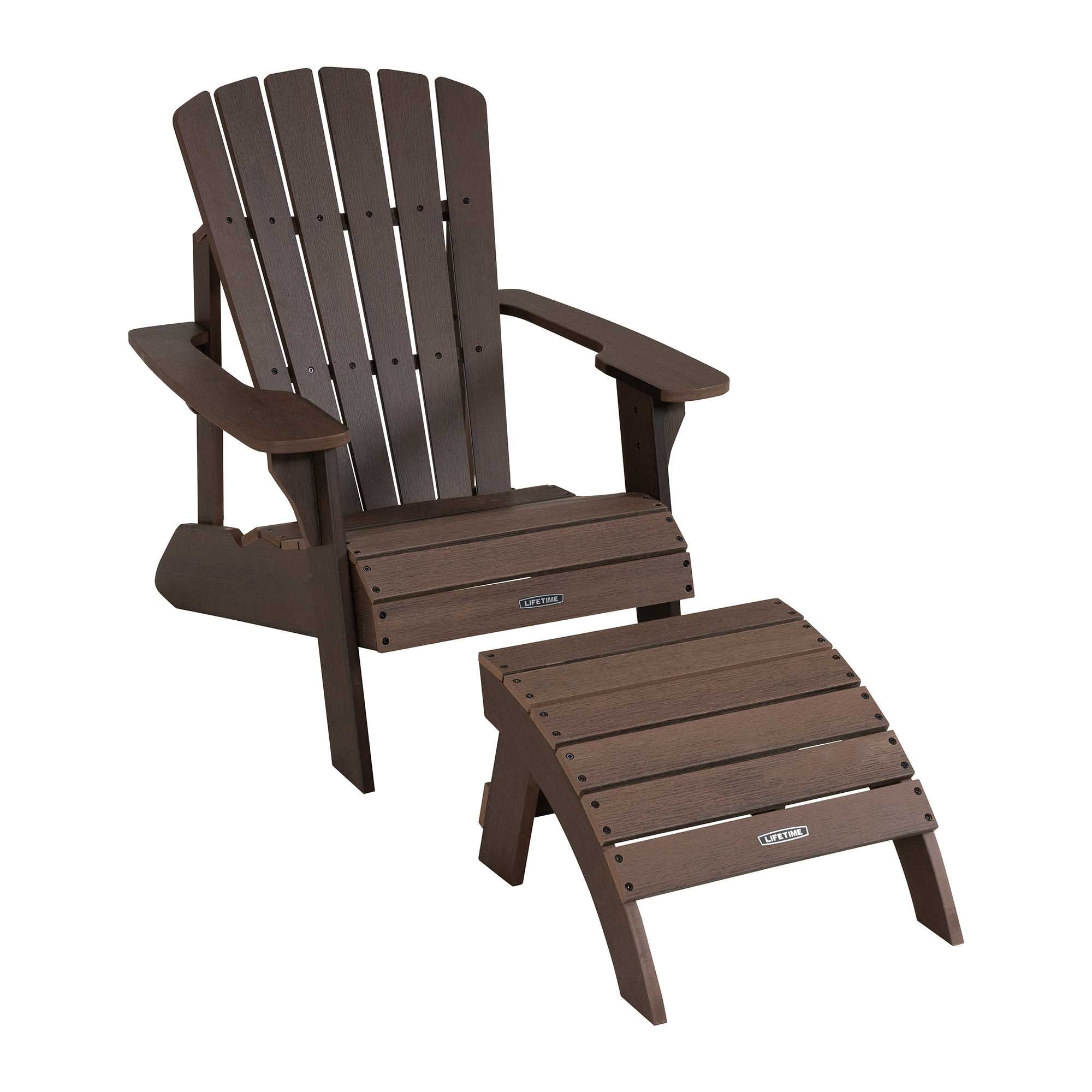 Lifetime Outdoor Polystyrene Adirondack Chair and Table Combo, Rustic Brown (60294) Lifetime Outdoor Polystyrene Adirondack Chair and Table Combo, Rustic Brown (60294)