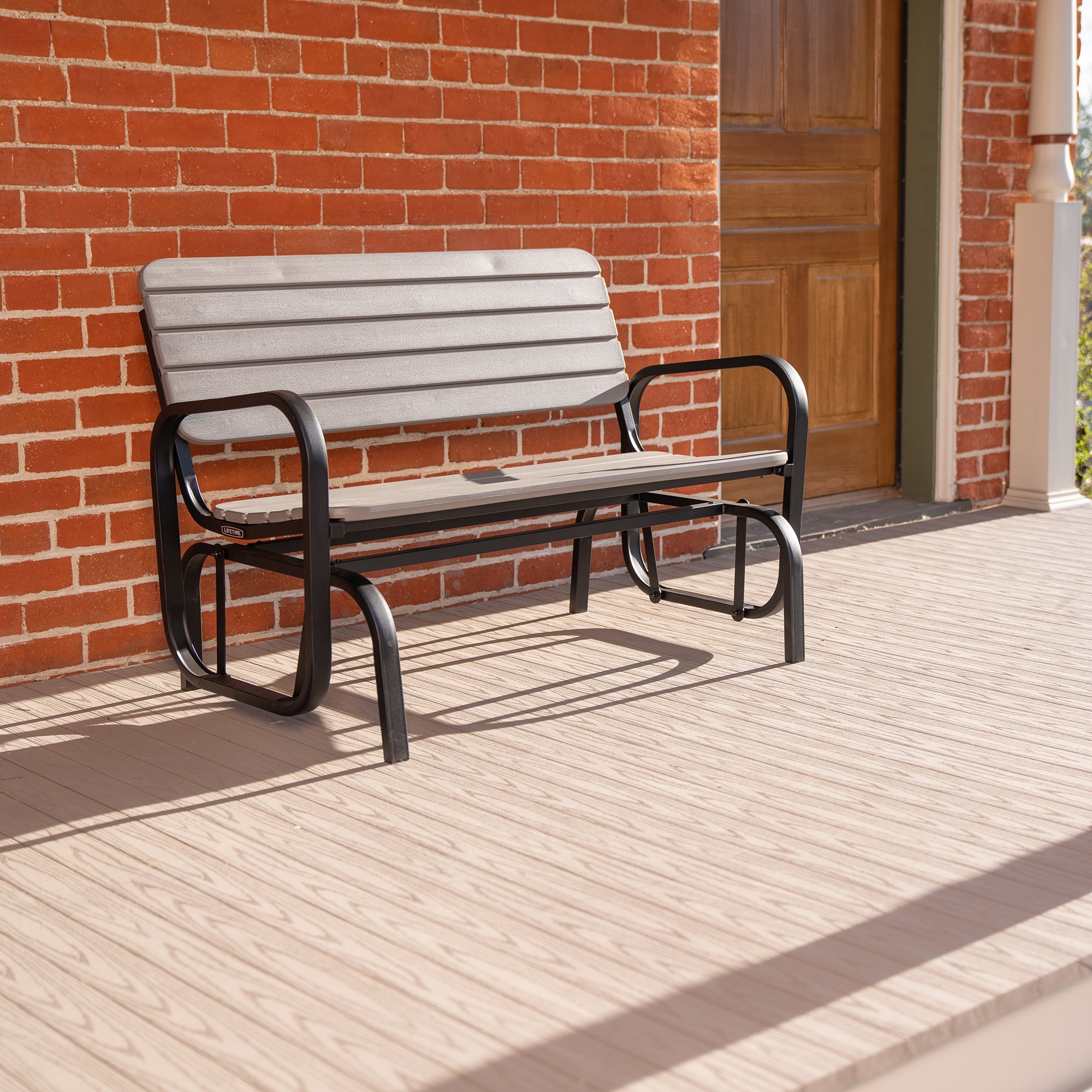 Lifetime Polyethylene Outdoor Glider Bench, Steel Framed, Gray (60361) Lifetime Polyethylene Outdoor Glider Bench, Steel Framed, Gray (60361)
