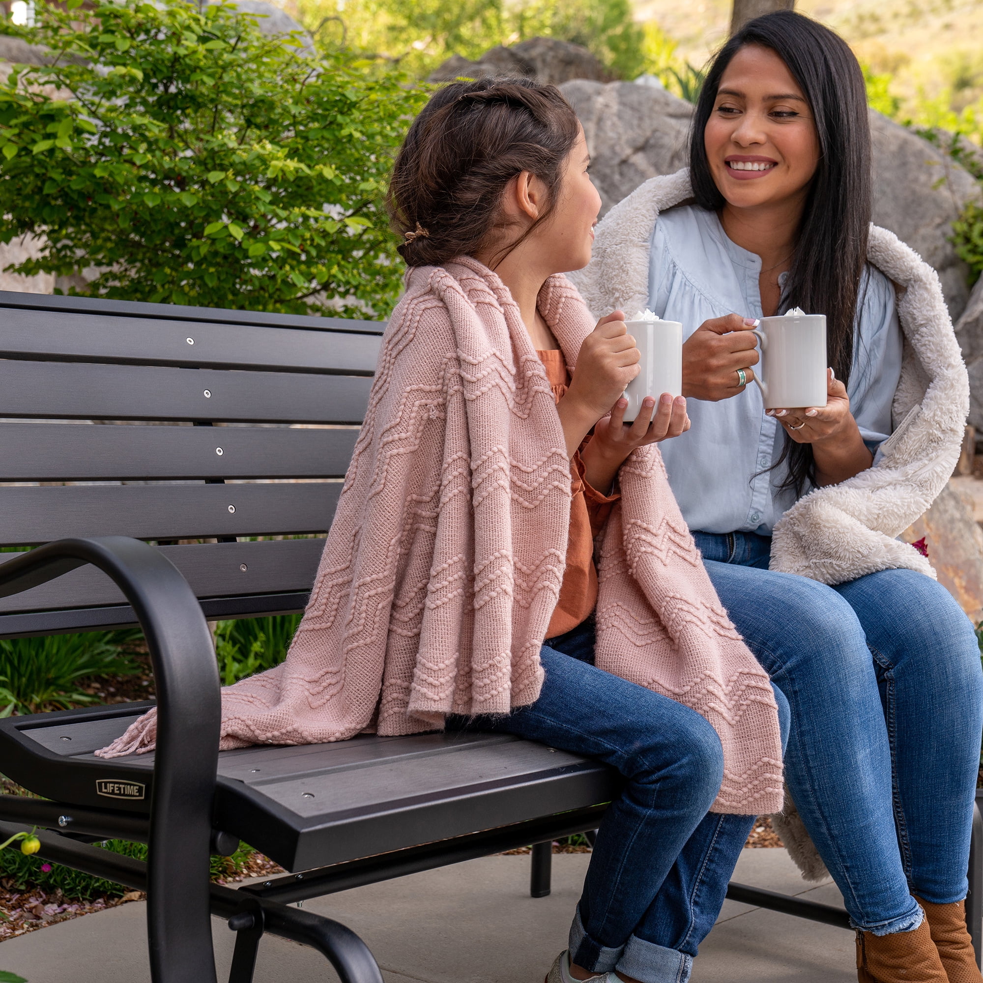 Lifetime Products Outdoor Polystyrene Glider Bench, Harbor Gray (60276) Lifetime Products Outdoor Polystyrene Glider Bench, Harbor Gray (60276)