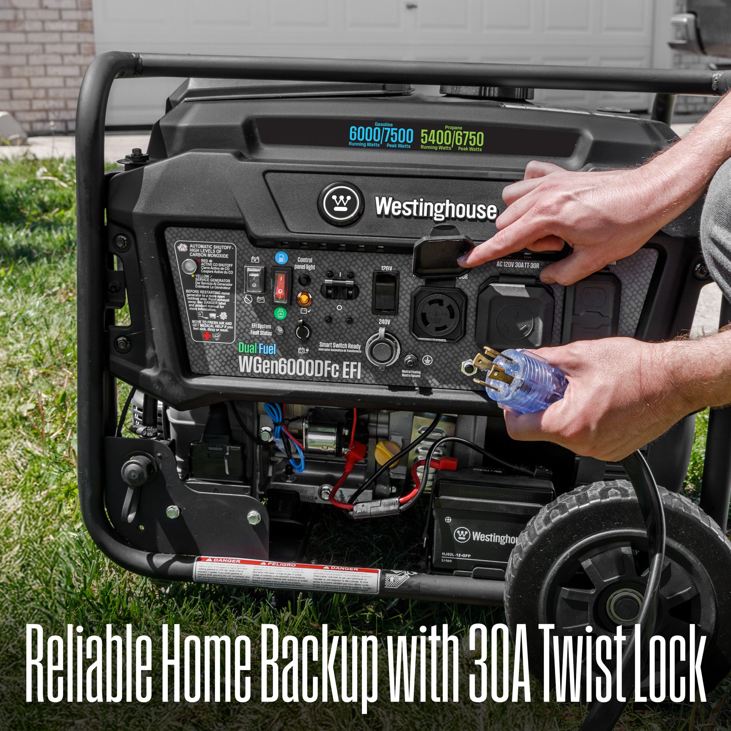 Westinghouse : WGen6000DFc EFI 50 State Remote Electric Start 7500 / 6000 -Watt Dual fuel Portable Generator Westinghouse : WGen6000DFc EFI 50 State Remote Electric Start 7500 / 6000 -Watt Dual fuel Portable Generator