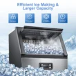 COWSAR 33-lb Ice Storage 100-lb Ice Per day Cubed Ice Maker (Stainless Steel with Scoop)