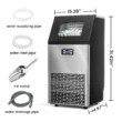 COWSAR 33-lb Ice Storage 100-lb Ice Per day Cubed Ice Maker (Stainless Steel with Scoop)
