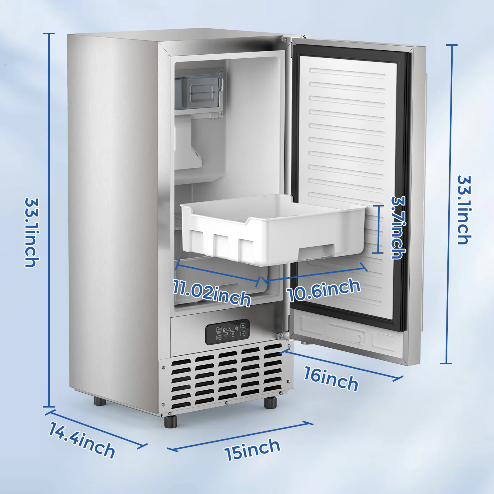 COWSAR 66-lb Ice Per day Nugget Ice Maker (Stainless Steel) COWSAR 66-lb Ice Per day Nugget Ice Maker (Stainless Steel) - Image 5