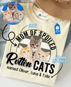 Dad of a Spoiled Rotten Cat Tee Custom Cat Dad & Cat Mom Shirt, Cat Owner Gift