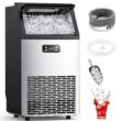COWSAR 33-lb Ice Storage 100-lb Ice Per day Cubed Ice Maker (Stainless Steel with Scoop)
