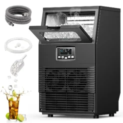 COWSAR 22-lb Ice Storage 66-lb Ice Per day Cubed Ice Maker (Stainless Steel)