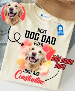 Best Pet Dad Ever Tee, Personalized Dog or Cat Lover Shirt, Gift For Pet Lover