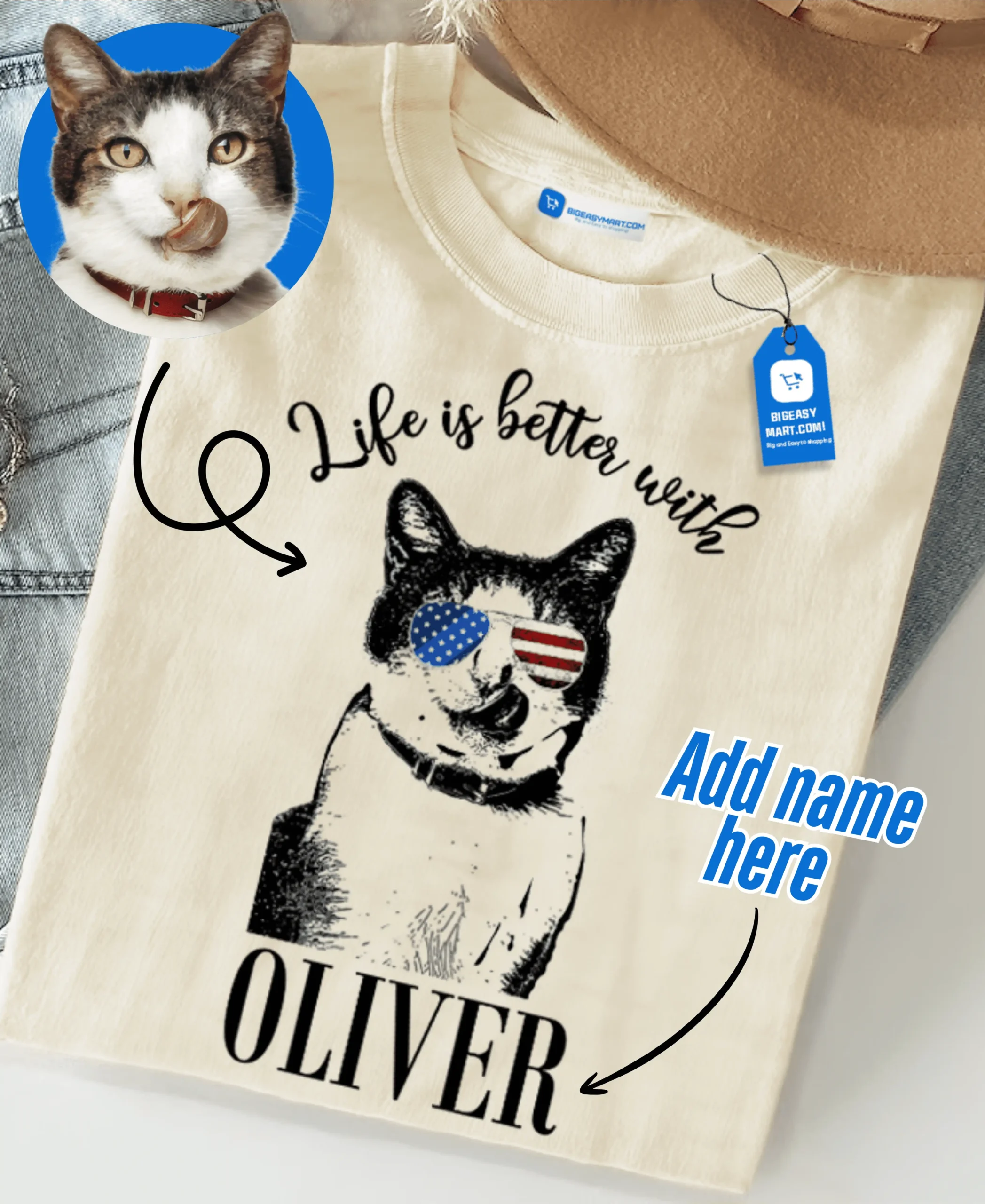 Life Is Better With My Dog/Cat Tee, Personalized Pet Lover T Shirt Life Is Better With My Dog/Cat Tee, Personalized Pet Lover T Shirt - Image 2