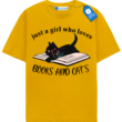 Floral Cat Shirt, Cat Lover T Shirt, Cat Book Shirt