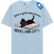 Floral Cat Shirt, Cat Lover T Shirt, Cat Book Shirt