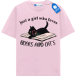 Floral Cat Shirt, Cat Lover T Shirt, Cat Book Shirt