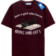 Floral Cat Shirt, Cat Lover T Shirt, Cat Book Shirt