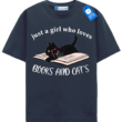 Floral Cat Shirt, Cat Lover T Shirt, Cat Book Shirt