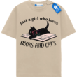 Floral Cat Shirt, Cat Lover T Shirt, Cat Book Shirt