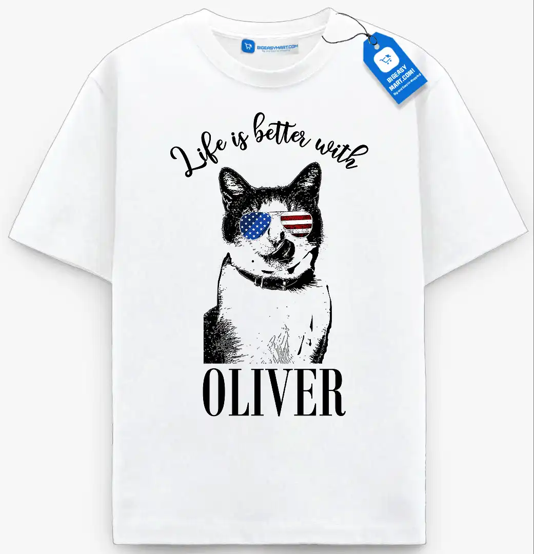 Life Is Better With My Dog/Cat Tee, Personalized Pet Lover T Shirt Life Is Better With My Dog/Cat Tee, Personalized Pet Lover T Shirt - Image 3