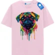 Neon Pug Drip T Shirt, Colorful Pug Art Tee