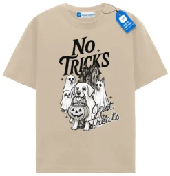No Tricks Just Treats T Shirt, Cute Halloween Dog Tee