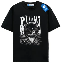 Punk Rock Cat T Shirt