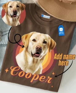 Custom Pet Portrait Tee, Pet Lover Gift, Photo Print Pet Shirt