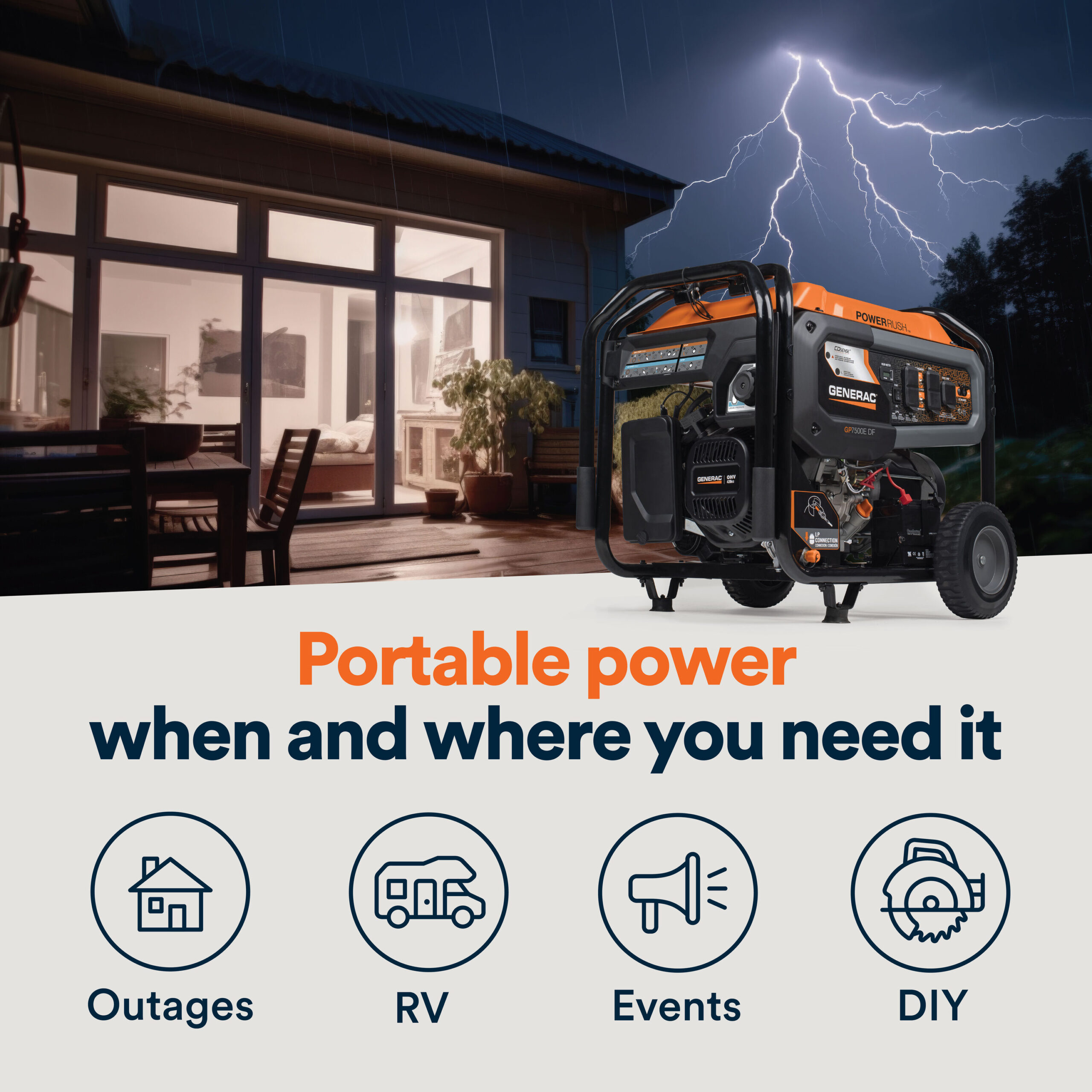 Generac GP 9400 / 7500 -Watt Dual fuel Portable Generator Generac GP 9400 / 7500 -Watt Dual fuel Portable Generator