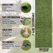 Ottomanson Artificial grass 7x44 Realistic Fake Grass Turf Rug For Patio Lawn Landscape 6.5-ft x 44-ft Artificial Grass