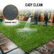 Ottomanson Artificial grass 7x44 Realistic Fake Grass Turf Rug For Patio Lawn Landscape 6.5-ft x 44-ft Artificial Grass