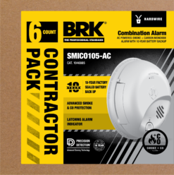 First Alert BRK 10-Year Battery, Hardwired (with Battery Backup) Smart Ionization Combination Smoke and Carbon Monoxide Detector 6 -Pack