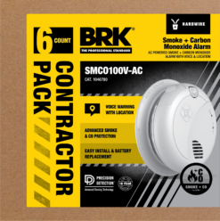 First Alert BRK Hardwired (with Battery Backup) Smart Photoelectric Interconnected Combination Smoke and Carbon Monoxide Detector with Voice Alert 6 -Pack