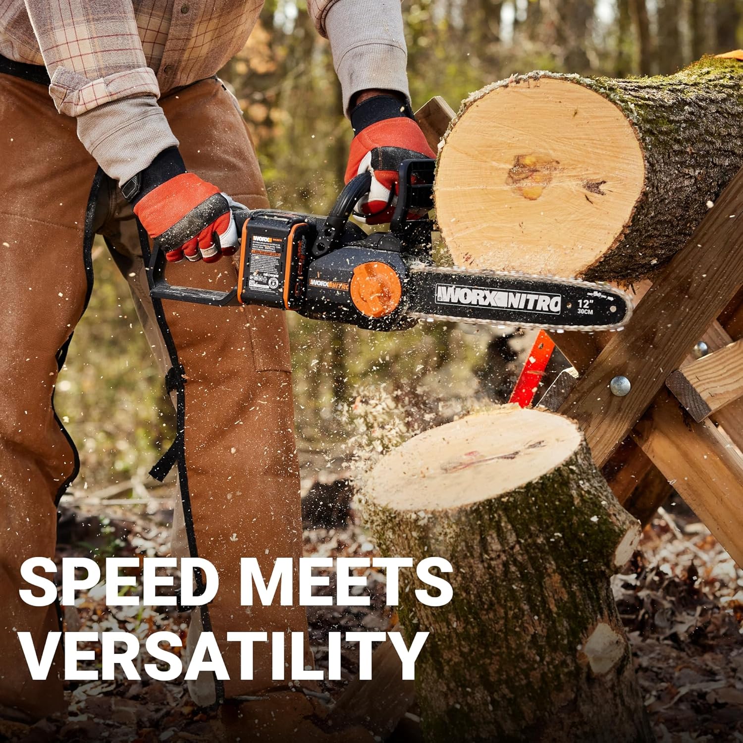 Worx Nitro 20V 12" Cordless Brushless Chainsaw 4.0 Ah Battery and Charger Included WG350 Worx Nitro 20V 12" Cordless Brushless Chainsaw 4.0 Ah Battery and Charger Included WG350