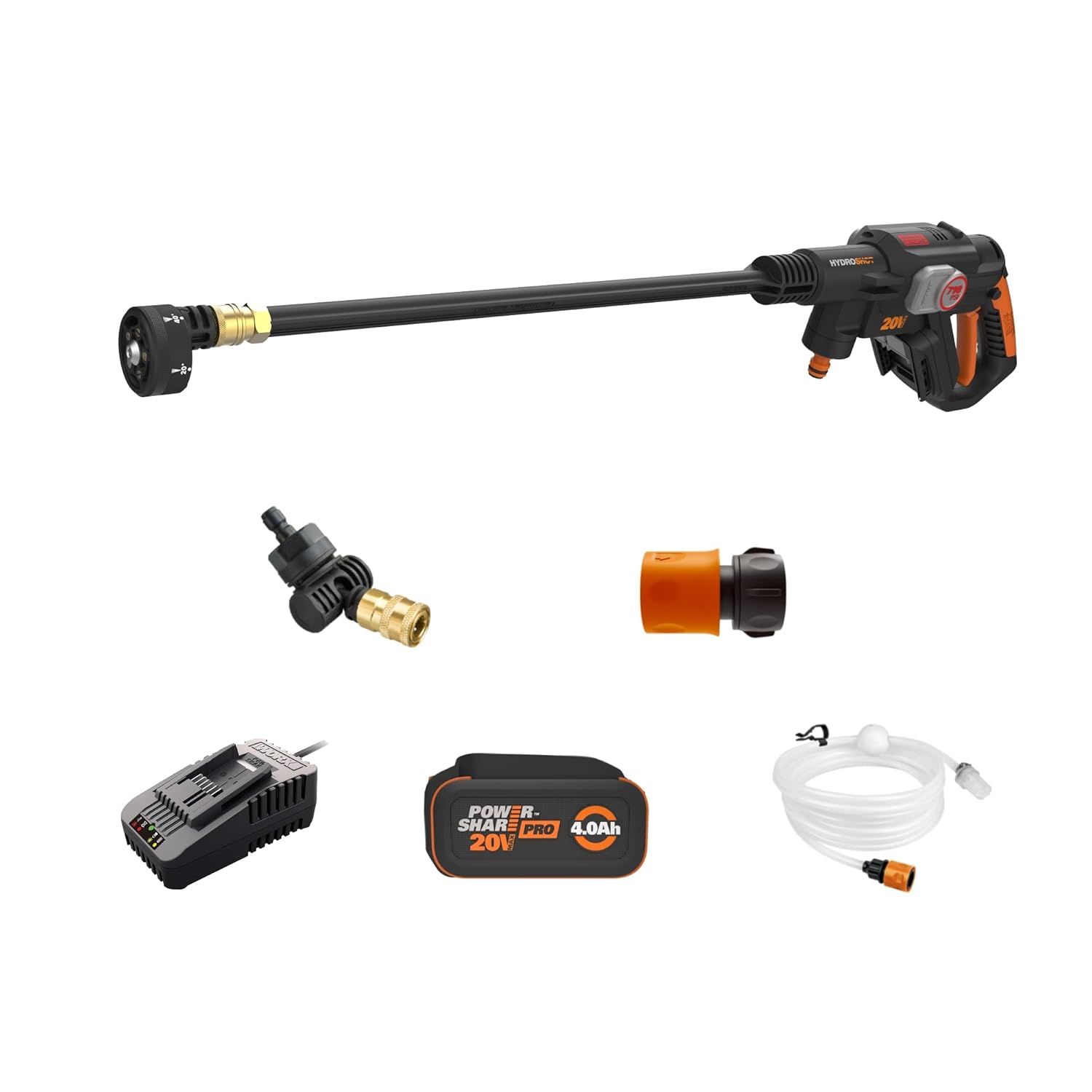 Worx Nitro Hydroshot 20V 710PSI Light-Duty Electric Pressure Washer with Brushless Motor Cordless – Battery & Charger Included Worx Nitro Hydroshot 20V 710PSI Light-Duty Electric Pressure Washer with Brushless Motor Cordless, Lightweight, 5-in-1 Portable Power Cleaner, Power Share Compatible – Battery & Charger Included