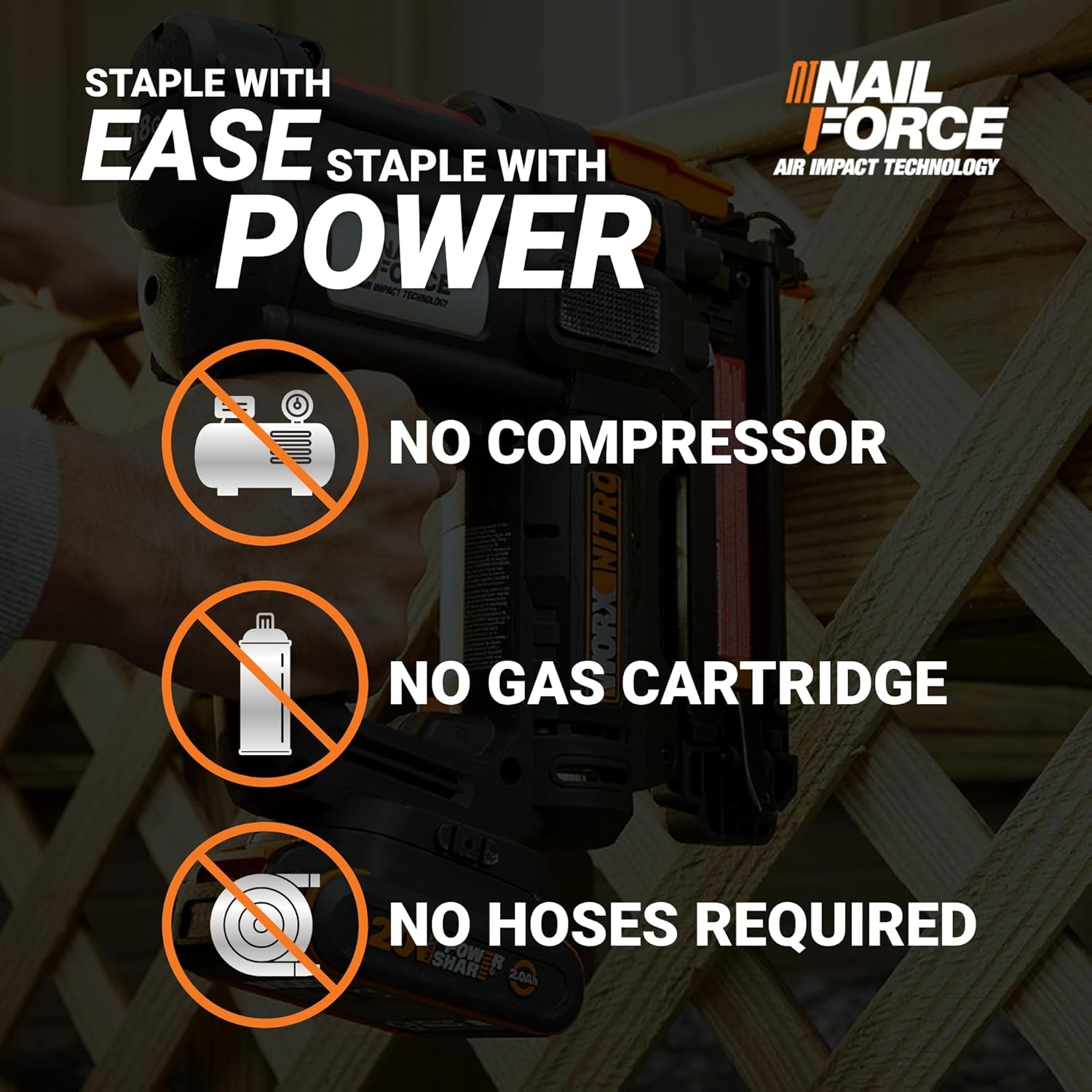 Worx Nitro 20V Cordless 18-Gauge Narrow Crown Stapler, Cordless Staple Gun Fires Up to 80 Staples/Min, Battery Powered Staple Gun Worx Nitro 20V Cordless 18-Gauge Narrow Crown Stapler, Cordless Staple Gun Fires Up to 80 Staples/Min, Battery Powered Staple Gun with Tool-Free Jam Release WX844L – Battery & Charger Included