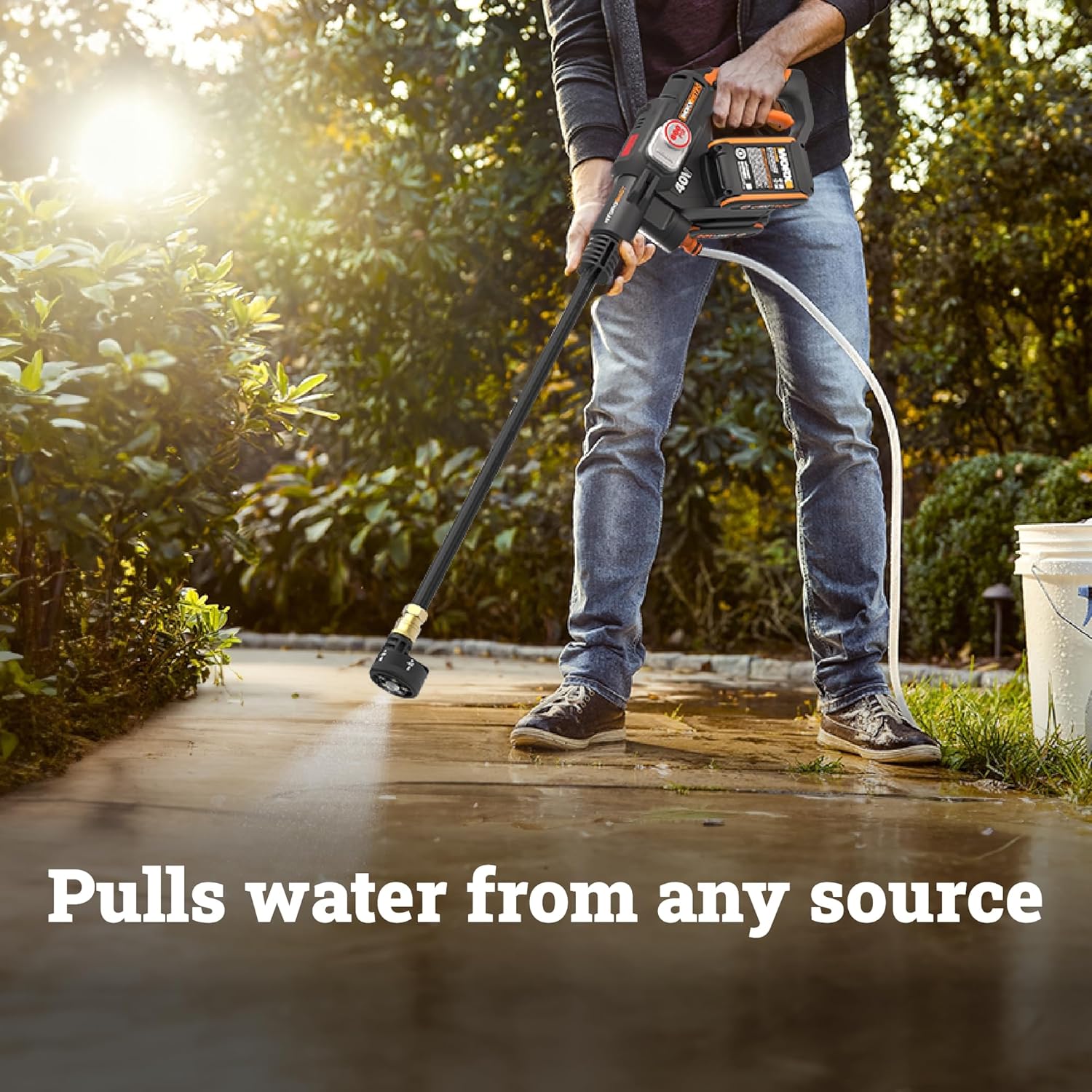 WORX 40V PowerShare Hydroshot, 800 PSI Brushless Portable Power Cleaner, 5-in-1 Nozzle Power Washer, Pressure Washer- WG647 WORX 40V PowerShare Hydroshot, 800 PSI Brushless Portable Power Cleaner, 5-in-1 Nozzle Power Washer, Pressure Washer- WG647